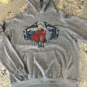 Vintage Early 2000s Inuyasha Graphic Hoodie in Gray